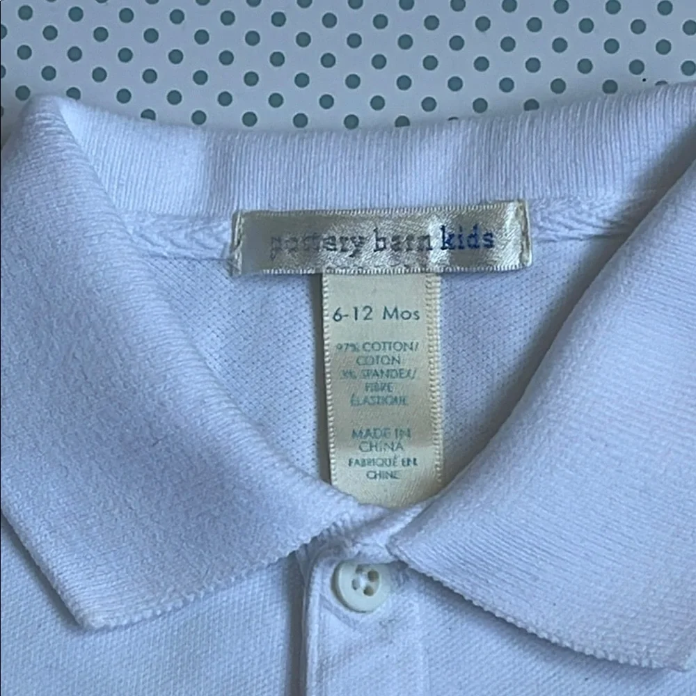 Classic White Pique Long Sleeve Baby Polo Onesie